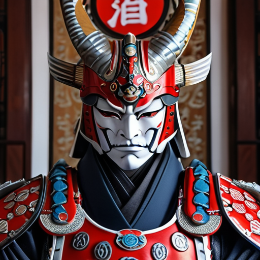 In the grand chamber, Taira no Tomomori, in his imposing armor, stands between Yoshitsune and the sacred mirror, a sinister smirk on his face.