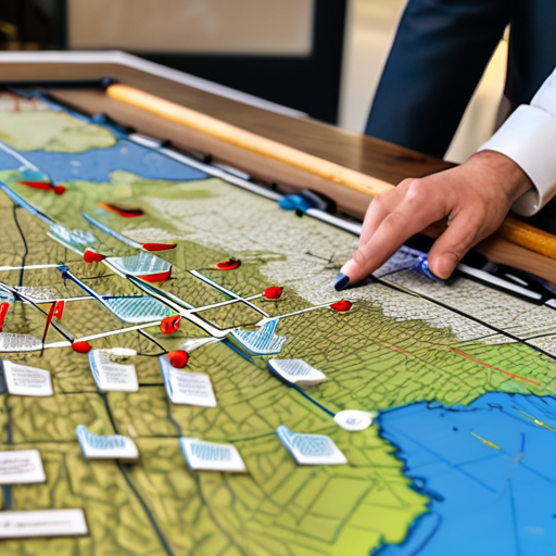 Sam outlining a comprehensive defense plan on a large map of Blackfoot, highlighting key locations with markers.