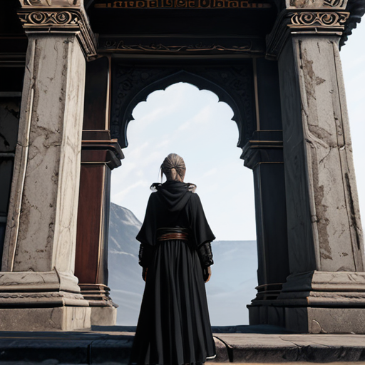 Eira standing at the entrance of an empty shrine in the desolate Shadowlands, disappointment evident on her face.