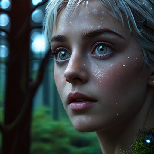 Underneath a sky studded with stars, Eira, wide-eyed and wistful, follows Merlin into the shadowy depths of the forest.