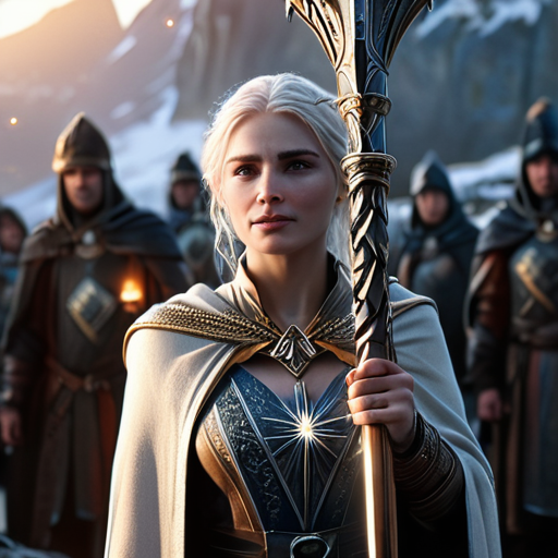 Eira, surrounded by the cheers and tears of her saved village, stands victorious and more resolute, the insignia of Merlin glowing on her staff.